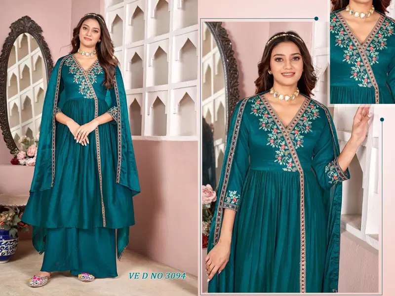 3094 To 3096 By Ladies Flavour Vichitra Readymade Suits Suppliers In India